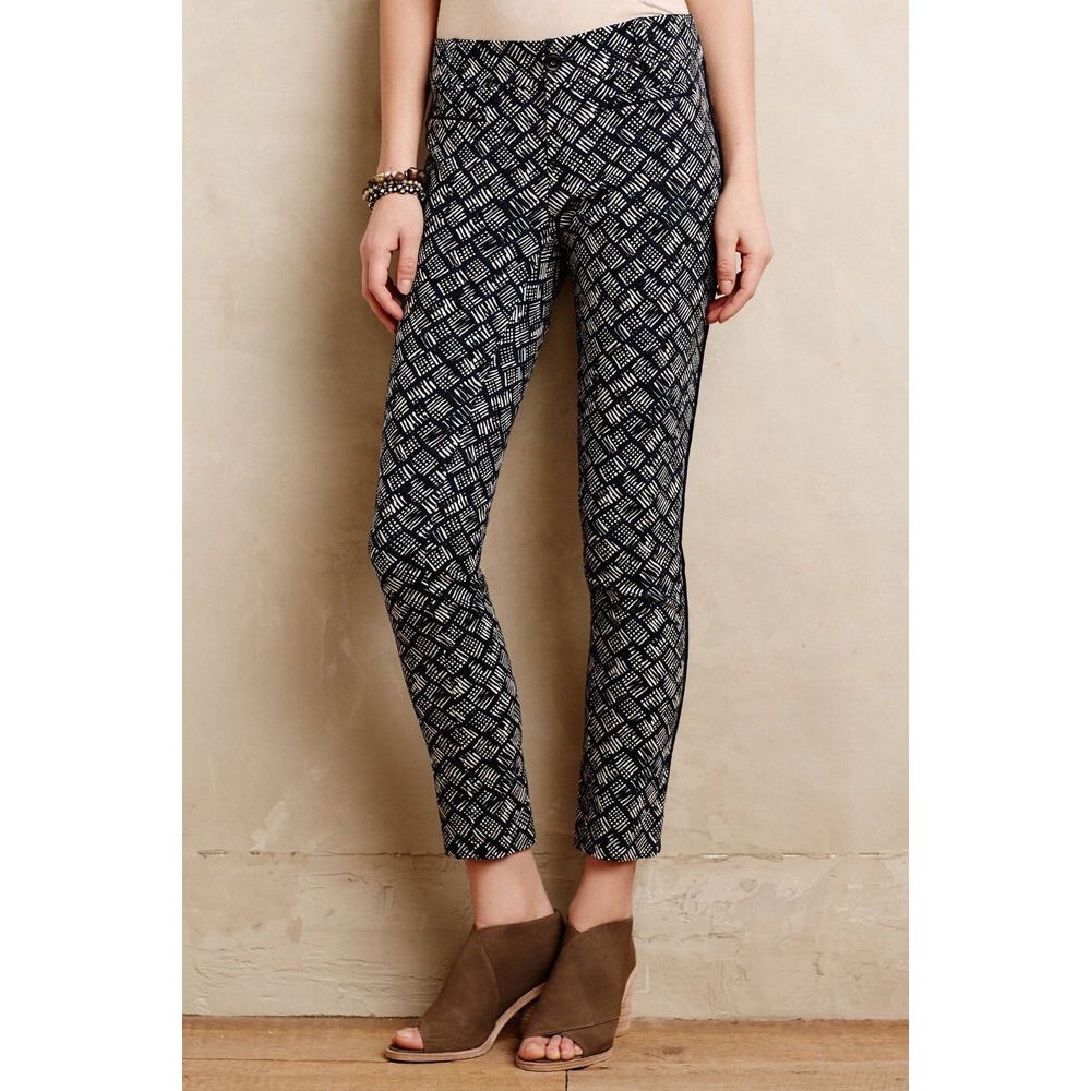 Anthropologie Cartonnier Charlie Blue Print Pants